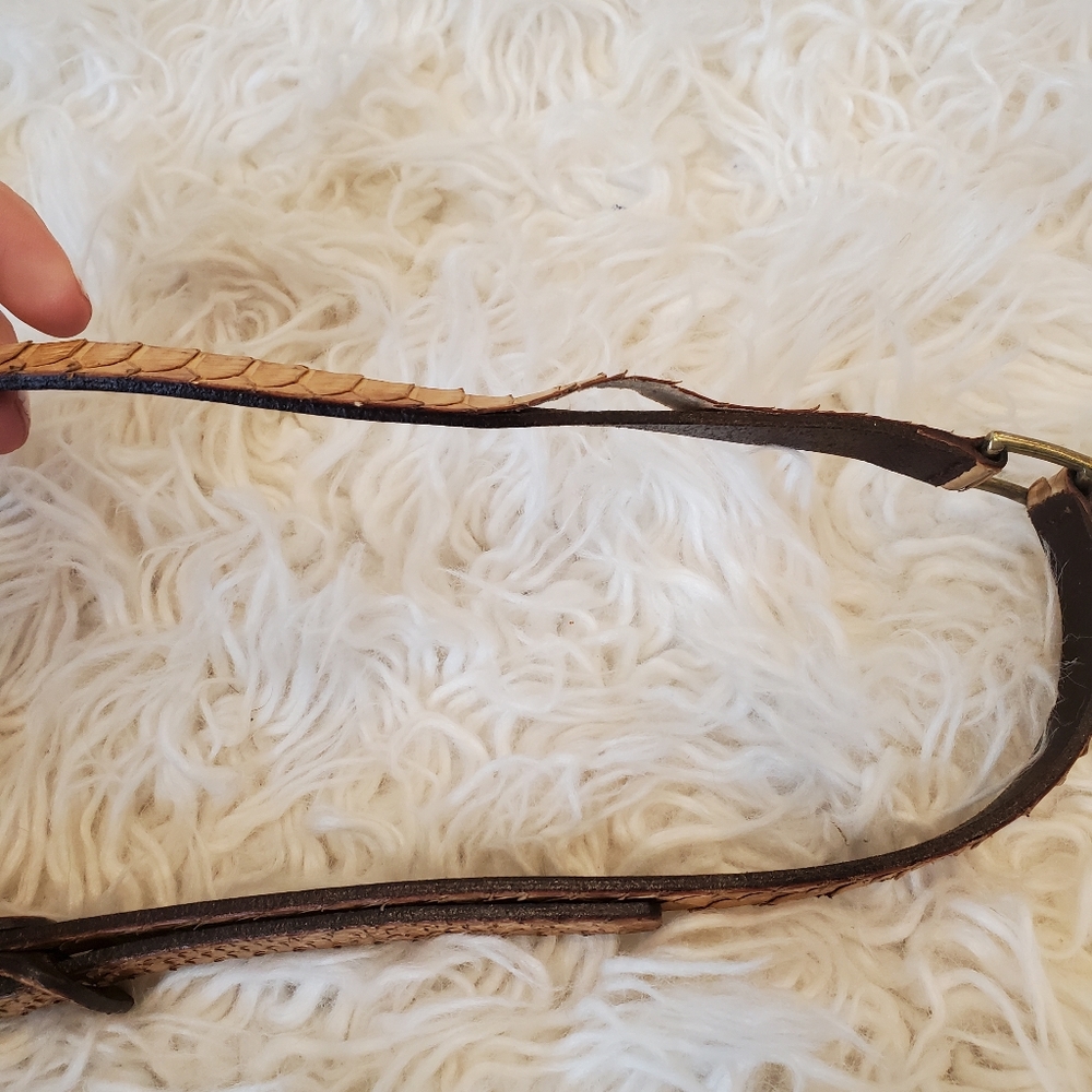 Roberto Cavalli| Womens Thin Python Belt Tan |Siz… - image 5